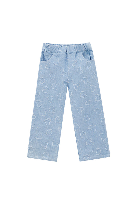 Cotton Denim Vrouwen Rechte Broek Casual Lichtblauw