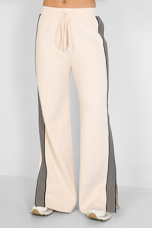 gebreide broek met strepen